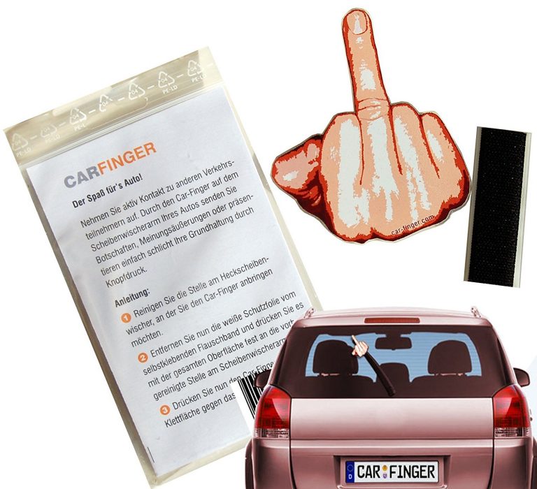Mittelfinger für die Heckscheibe • Ausgefallene & coole GADGETz